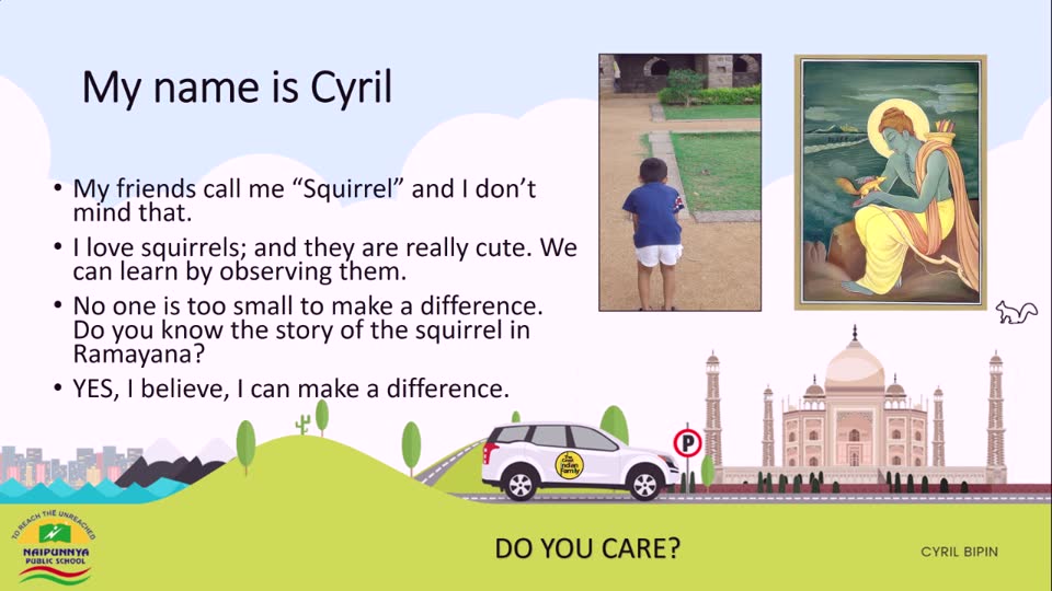 Slide: My name is Cyril. My friends call me Squirrel.
